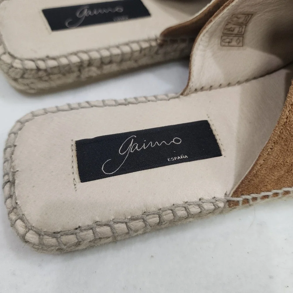 Gaimo Women Eu 42 Us 11 Slide Brown Suede Comfort Slip On Espadrille Sandals